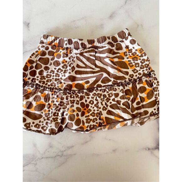 Carters 3t A line ruffle Cheetah skirt summer mini pull on bottoms skort 100% co - Picture 1 of 5